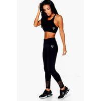 fit performance cut hem running legging black