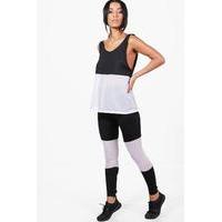 fit mesh insert running leggings black