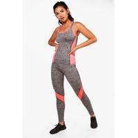 Fit Contrast Panel Vest & Legging Set - orange