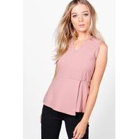 Fitted Peplum Top - rose