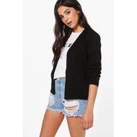 fine knit crop cardigan black