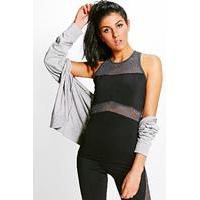 Fit Mesh Panel Running Vest - black