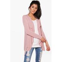 Fine Knit Waterfall Cardigan - blush