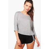 fit athleisure running top grey