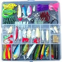 Fishing Lures Lots for Freshwater Saltwater , Bass Trout Superfrog Colorful Crankbait Kit Sets (Pack of 131pcs)