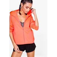 Fit Zip Through Hoody - orange