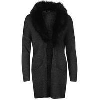 firetrap fur collar knit cardigan ladies