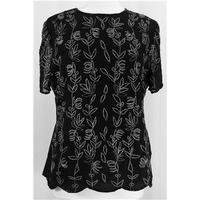 First Avenue - size 10 - black chiffon - embroidered & beaded top keyhole back