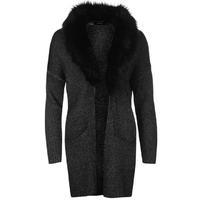 firetrap fur collar knit cardigan ladies