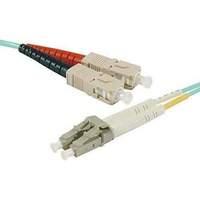 Fiber Duplex Patch Cord Om3 50/125 Aqua Lszh Sc/lc- 0.5 M