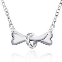 Fine Jewelry 925 Sterling Silver Jewelry Bone with Ring Pendant Necklace for Women