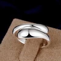 Fine S925 Silver Drop Shape Band Ring Jewelry for Wedding Party