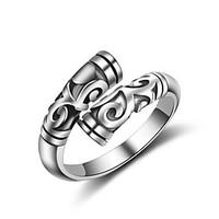 Fine 925 Vintage Silver Midi Knuckle Band Open Adjustable Ring for Women Men