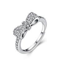 fine sterling silver bowknot diamond statement ring for women wedding  ...