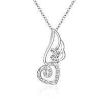 fine jewelry 925 sterling silver jewelry heart with wing pendant neckl ...