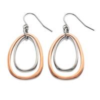 FIORELLI Ladies Two Tone Steel and Rose Plate Earrings