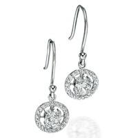 FIORELLI Ladies Silver Round Pave CZ Earrings
