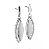 Fiorelli Ladies Sterling Silver Cubic Zirconia Marquise Dropper Earrings E5185C
