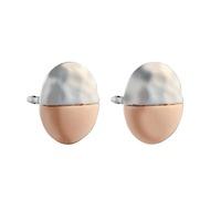 Fiorelli Ladies Two Tone Hammered Oval Stud Earrings E5203