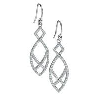 Fiorelli Silver Open Marquise Pave Dropper Earrings E5004C