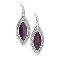 fiorelli silver amethyst pave marquise dropper earrings e5003m