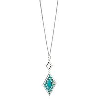 fiorelli silver turquoise rhombus pendant p3834t