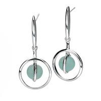 Fiorelli Ladies Silver Mint Green Orb Dropper Earrings E5142G