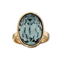 Fiorelli Costume Gold Plated Oval Pale Blue Crystal Ring R3112