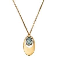 Fiorelli Costume Gold Plated Blue Crystal Open Oval Pendant N3335