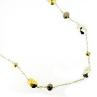 fiorelli costume gold plated grey glass multi bead necklet n3324