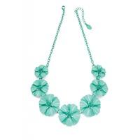 fiorelli costume ladies aqua metal flower necklace n3793