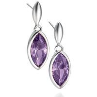 Fiorelli Silver Purple Cubic Zirconia Marquise Drop Earrings E3677M