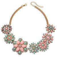 Fiorelli Costume Ladies Gold Plated Pastel Floral Necklace N3773
