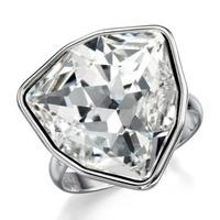 fiorelli costume ladies rhodium and swarovski adjustable ring r3292