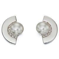 fiorelli costume ladies rhodium and swarovski earrings e5123