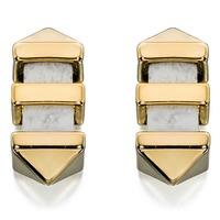 fiorelli costume ladies gold plate marble earrings e5126