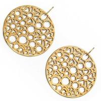 fiorelli costume ladies disc cutout earrings e4939