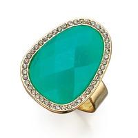 Fiorelli Costume Gold Plated Pear Turquoise Cubic Zirconia Adjustable Ring R3336
