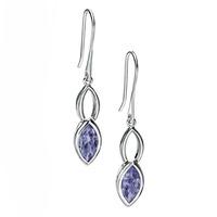 fiorelli ladies silver tanzanite cz marquise earrings e5157m