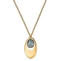 fiorelli costume gold plated blue crystal open oval pendant n3335