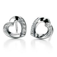 Fiorelli Ladies Silver Ribbon Heart Stud Earrings E5085C