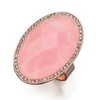 fiorelli costume rose gold plated oval pink cubic zirconia adjustable  ...