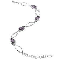 Fiorelli Silver Purple CZ Marquise Bracelet B3495M