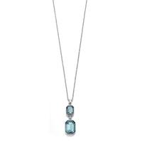 Fiorelli Costume Double Rectangle Blue Crystal Pendant N3491