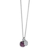 fiorelli ladies silver amethyst disc pendants p4239m