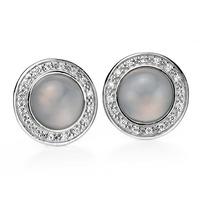 Fiorelli Ladies Silver Chalcedony Cubic Zirconia Studs E5001