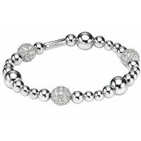 Fiorelli Silver Pave Beaded Elastic Bracelet B3283C