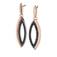 fiorelli ladies rose gold plated marquise open dropper earrings e5188b