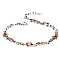 Fiorelli Silver Orange Champagne Clear Crystal Bracelet B4156