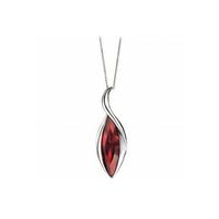 Fiorelli Silver Large Red Crystal marquise Pendant P3719R